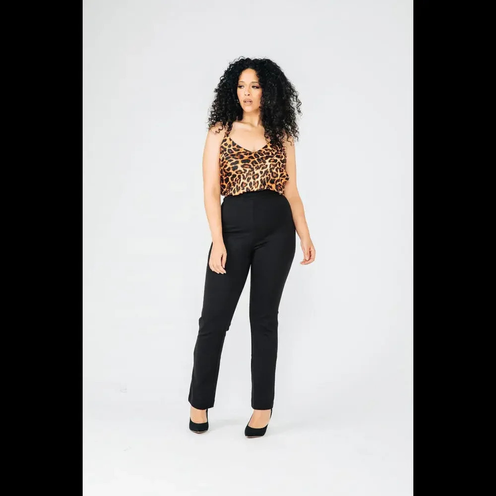 Chloe Kristyn by Bettina Black Brennan Straight Leg Ponte Pant Size Large